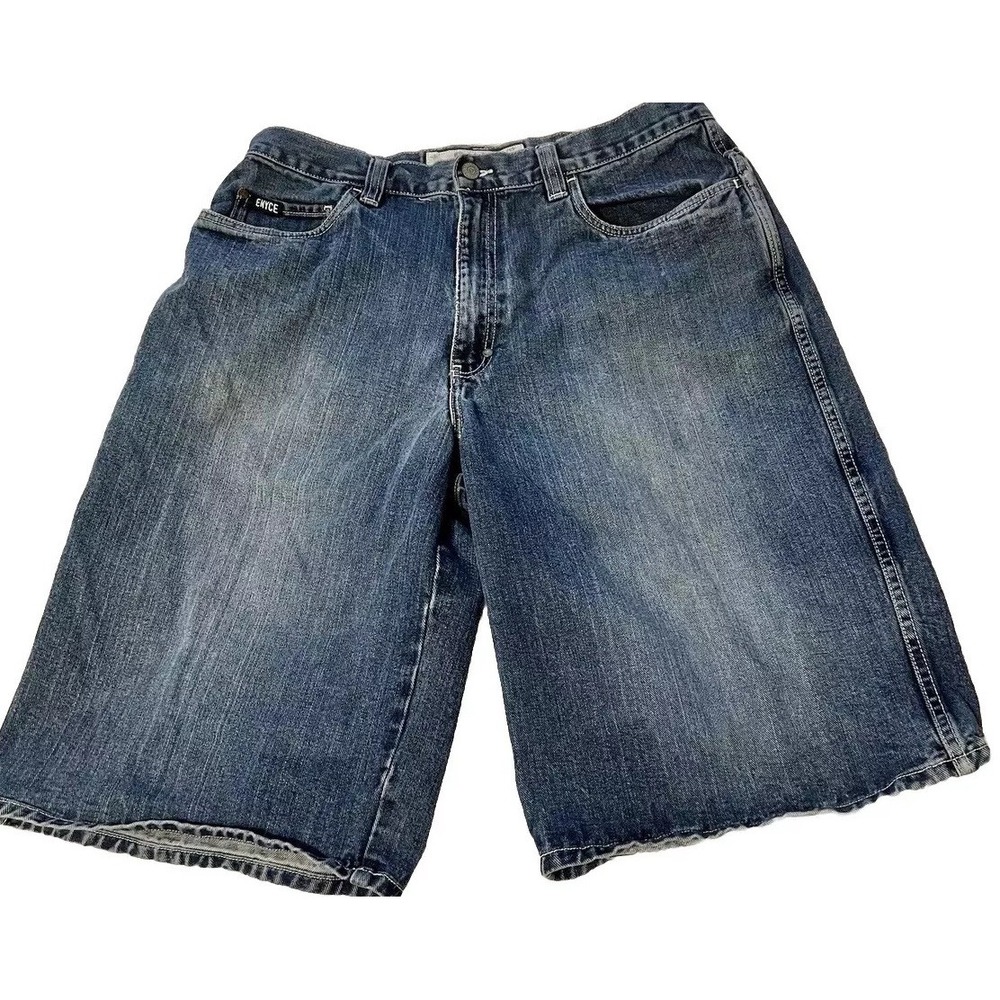 Enyce Men's Blue Denim Jean Shorts Jorts Skater Y2K Grunge Size‎ 36